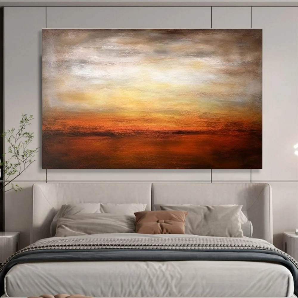 Abstract Painting Sunset - handmade art gift for housewarming